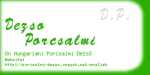 dezso porcsalmi business card